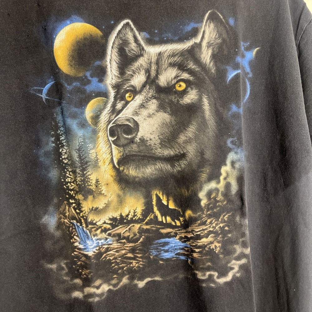 Wolf Pack Men T-Shirt XL Black DOM Midnight Graphic Adult Tee - Picture 2 of 6